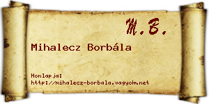 Mihalecz Borbála névjegykártya